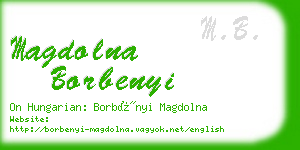 magdolna borbenyi business card